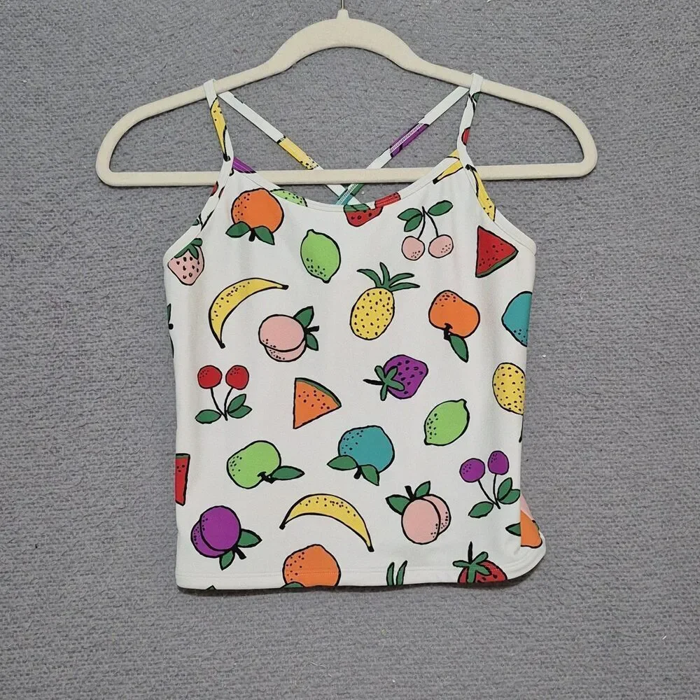 Hanna Andersson Girls Fruits Print Tankini Top Swimsuit Set 160cm 14-16 - Picture 1 of 11